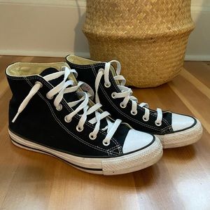 Converse black canvas high tops, sz 7.5